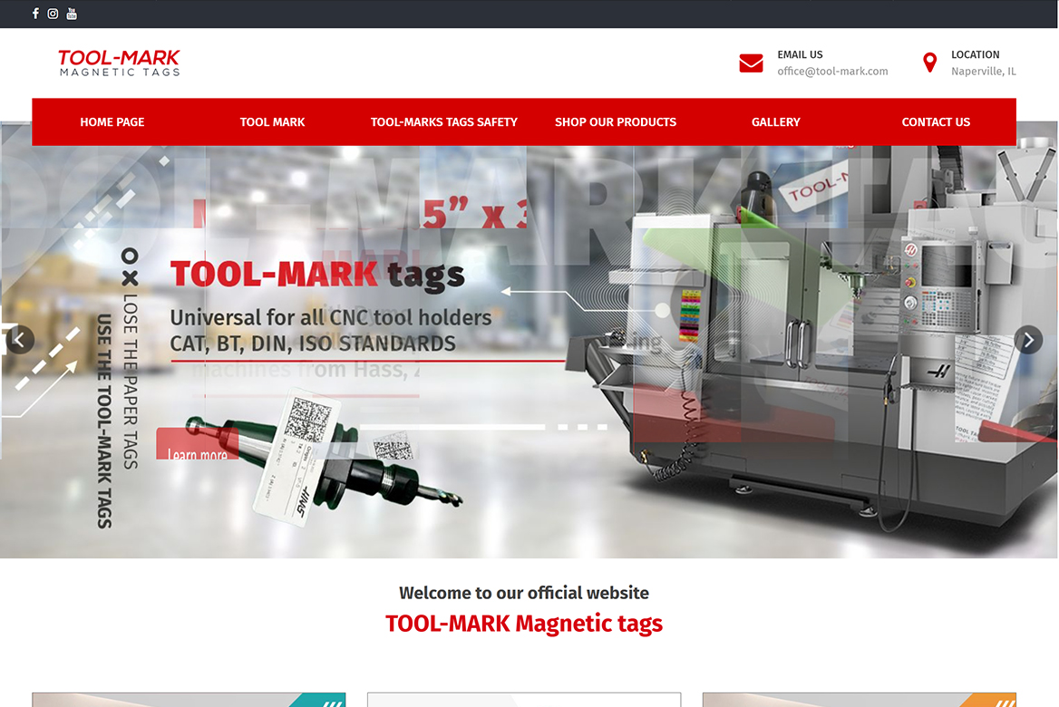 A website for Tool-Mark magnetic tags